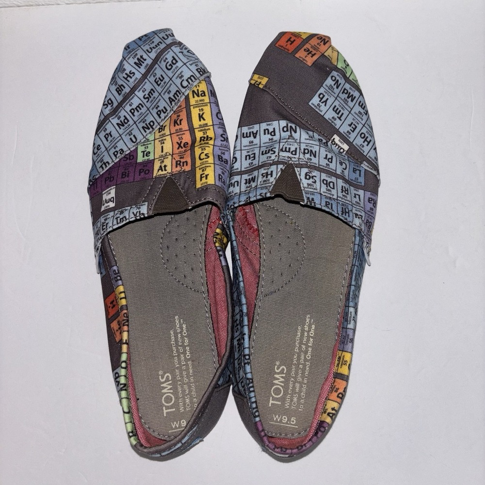 TOMS Periodic Table Alpargata Slip-on Shoes Chemistry/Science Print Size: 9.5 - Picture 6 of 8
